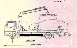 JAC N-120 эвакуатор ломаная платформа с КМУ.